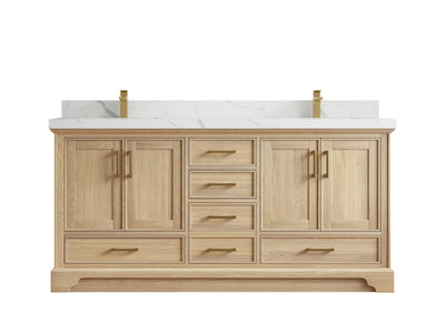 Charlotte White Oak 72 in. W x 22 in. D Double Sink Bathroom Vanity - Willow Bath and Vanity