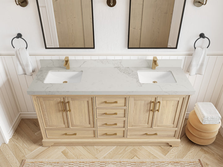 Charlotte White Oak 72 in. W x 22 in. D Double Sink Bathroom Vanity - photo 20