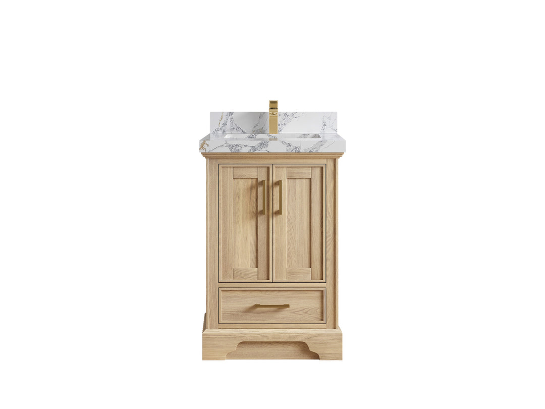 Charlotte White Oak 24 in. W x 22 in. D Single Sink Bathroom Vanity