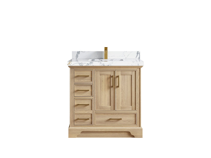 Charlotte White Oak 36" W x 22" D Center Sink Vanity for Sophisticated Bathrooms - photo 9