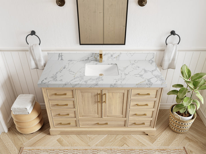 Charlotte White Oak 60 in. W x 22 in. D Single Sink Bathroom Vanity - photo 22