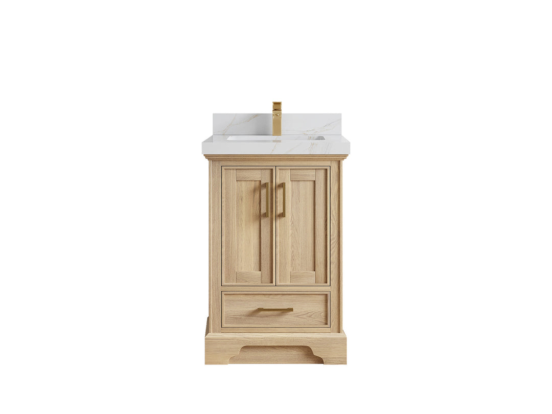 Charlotte White Oak 24 in. W x 22 in. D Single Sink Bathroom Vanity