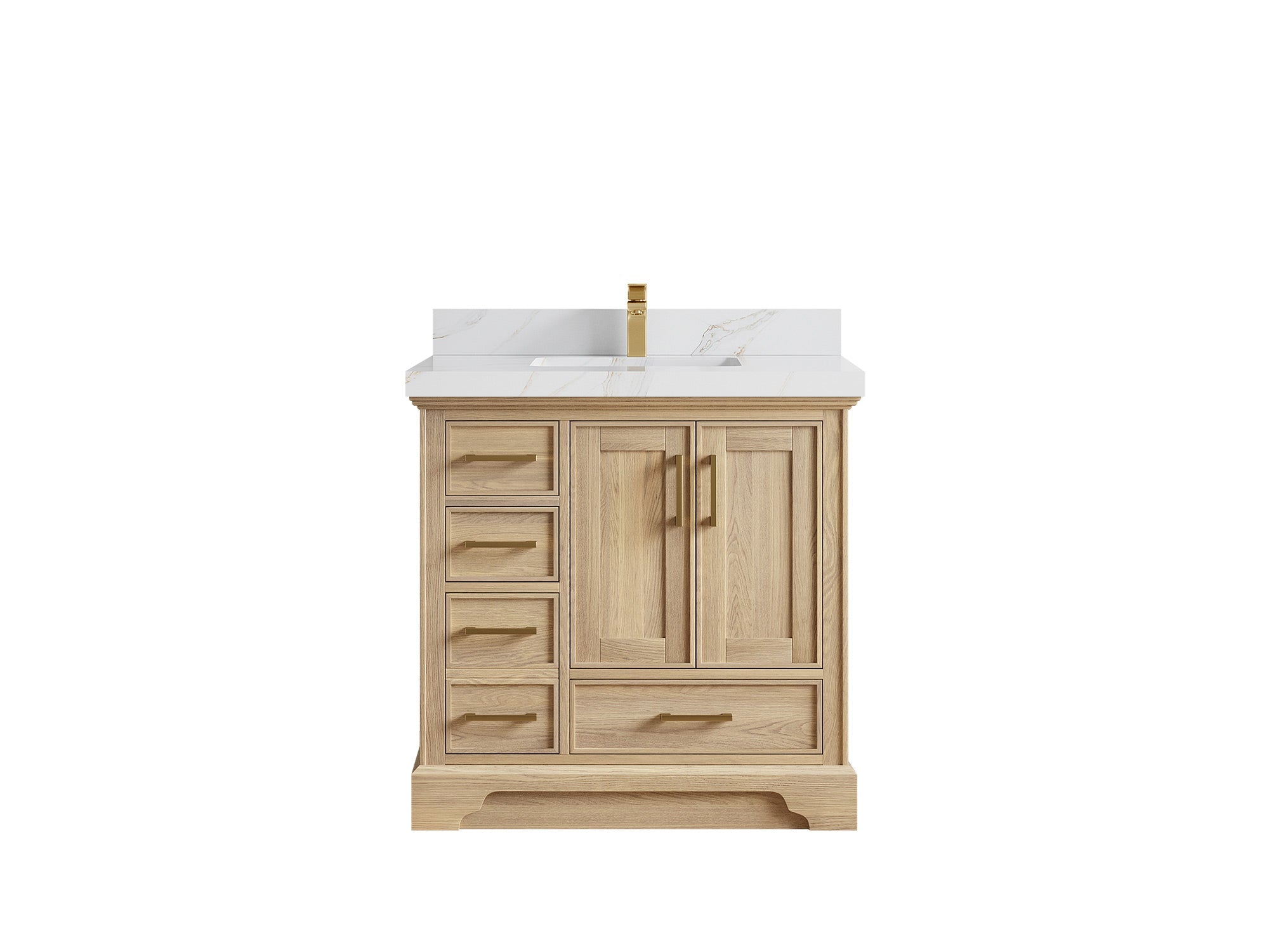 Charlotte White Oak 36 in. W x 22 in. D Center Sink Bathroom Vanity