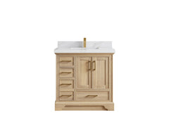 Charlotte White Oak 36 in. W x 22 in. D Center Sink Bathroom Vanity - photo 12