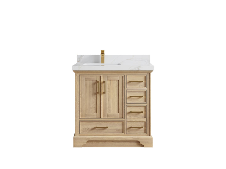 Charlotte White Oak 36 in. W x 22 in. D Left Offset Sink Bathroom Vanity - photo 25