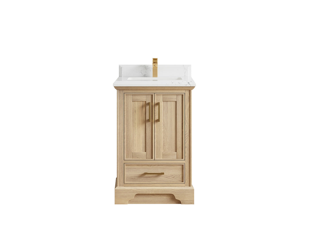 Charlotte White Oak 24 in. W x 22 in. D Single Sink Bathroom Vanity