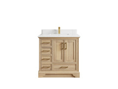 Charlotte White Oak 36 in. W x 22 in. D Center Sink Bathroom Vanity - photo 16