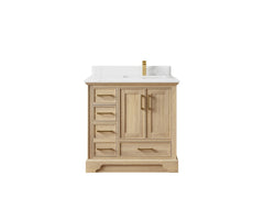 Charlotte White Oak 36 in. W x 22 in. D Right Offset Sink Bathroom Vanity - photo 15