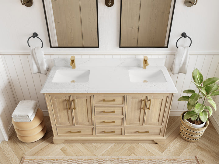 Charlotte White Oak 60 in. W x 22 in. D Double Sink Bathroom Vanity - photo 30
