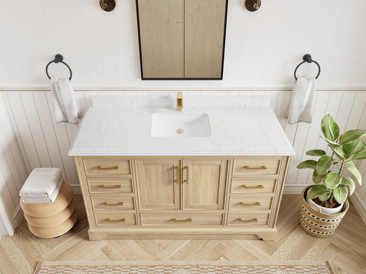Charlotte White Oak 60 in. W x 22 in. D Single Sink Bathroom Vanity - photo 32