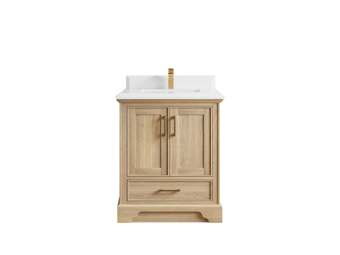 Charlotte White Oak 30 in. W x 22 in. D Single Sink Bathroom Vanity with 1.5 Quartz Countertop