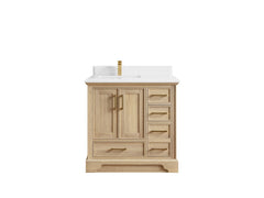 Charlotte White Oak 36 in. W x 22 in. D Left Offset Sink Bathroom Vanity - photo 16