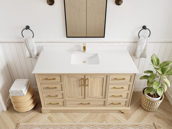Charlotte White Oak 60 in. W x 22 in. D Single Sink Bathroom Vanity - photo 34