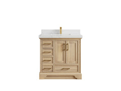 Charlotte White Oak 36 in. W x 22 in. D Center Sink Bathroom Vanity - photo 18