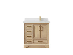 Charlotte White Oak 36 in. W x 22 in. D Right Offset Sink Bathroom Vanity - photo 17