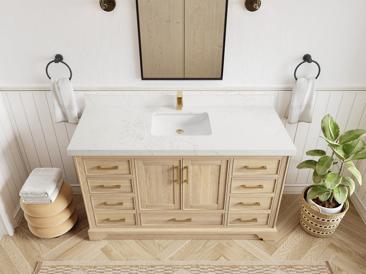 Charlotte White Oak 60 in. W x 22 in. D Single Sink Bathroom Vanity - photo 36