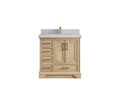 Charlotte White Oak 36 in. W x 22 in. D Center Sink Bathroom Vanity