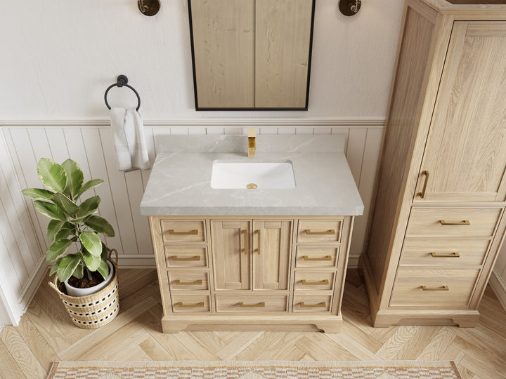 Charlotte White Oak 42 in. W x 22 in. D Single Sink Bathroom Vanity - photo 36