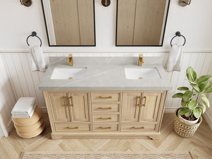 Charlotte White Oak 60 in. W x 22 in. D Double Sink Bathroom Vanity - photo 35