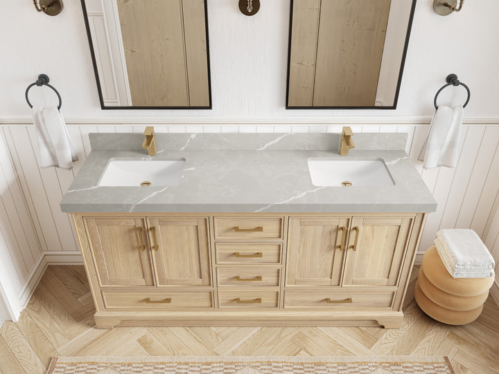 Charlotte White Oak 72 in. W x 22 in. D Double Sink Bathroom Vanity - photo 38