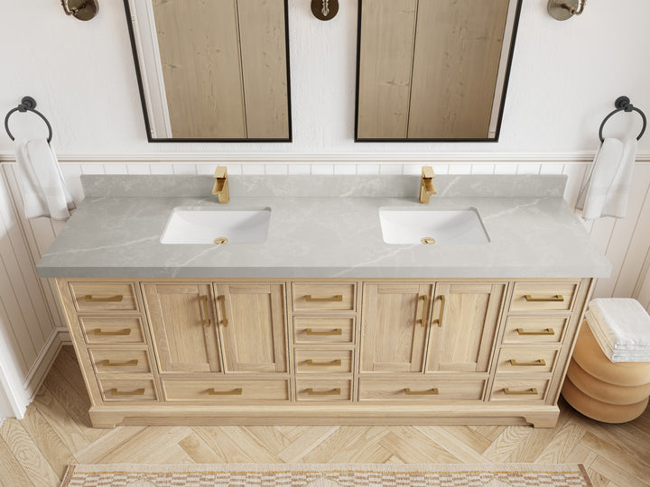 Charlotte White Oak 84 in. W x 22 in. D Double Sink Bathroom Vanity - photo 38
