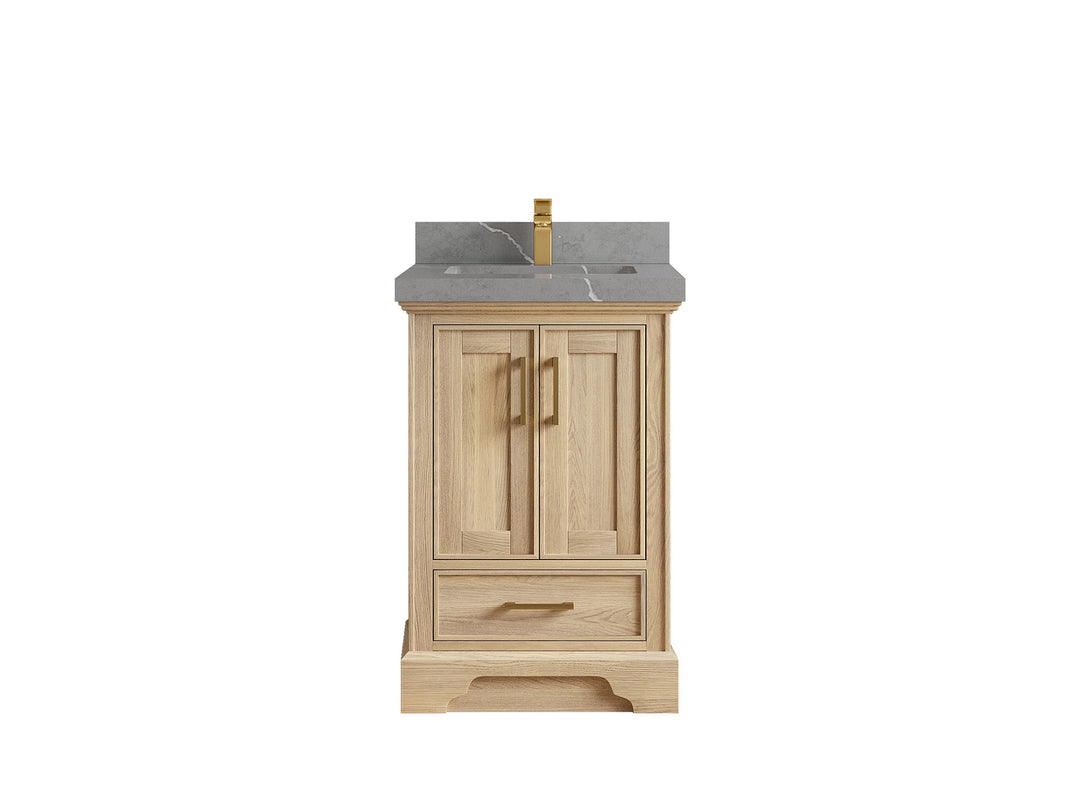 Charlotte White Oak 24 in. W x 22 in. D Single Sink Bathroom Vanity