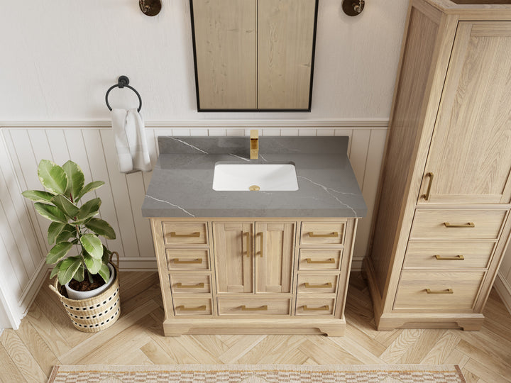 Charlotte White Oak 42 in. W x 22 in. D Single Sink Bathroom Vanity - photo 38