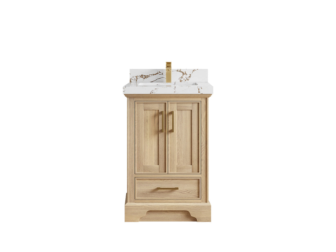 Charlotte White Oak 24 in. W x 22 in. D Single Sink Bathroom Vanity