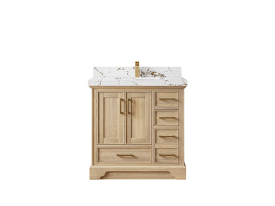 Charlotte White Oak 36 in. W x 22 in. D Center Sink Bathroom Vanity