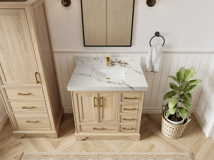 Charlotte White Oak 36 in. W x 22 in. D Center Sink Bathroom Vanity - photo 36