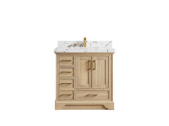 Charlotte White Oak 36 in. W x 22 in. D Center Sink Bathroom Vanity - photo 21