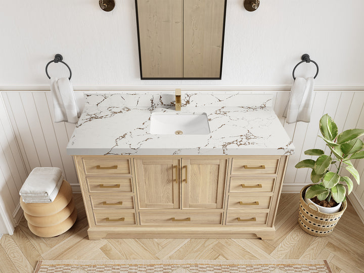 Charlotte White Oak 60 in. W x 22 in. D Single Sink Bathroom Vanity - photo 42