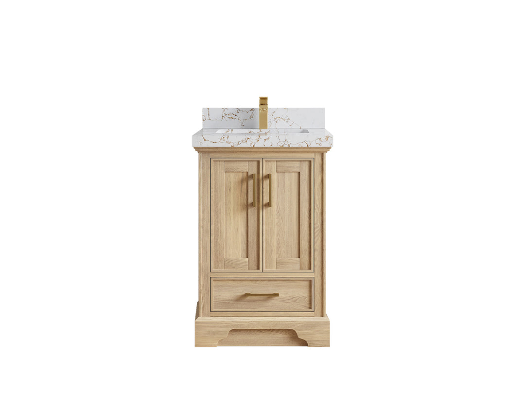 Charlotte White Oak 24 in. W x 22 in. D Single Sink Bathroom Vanity