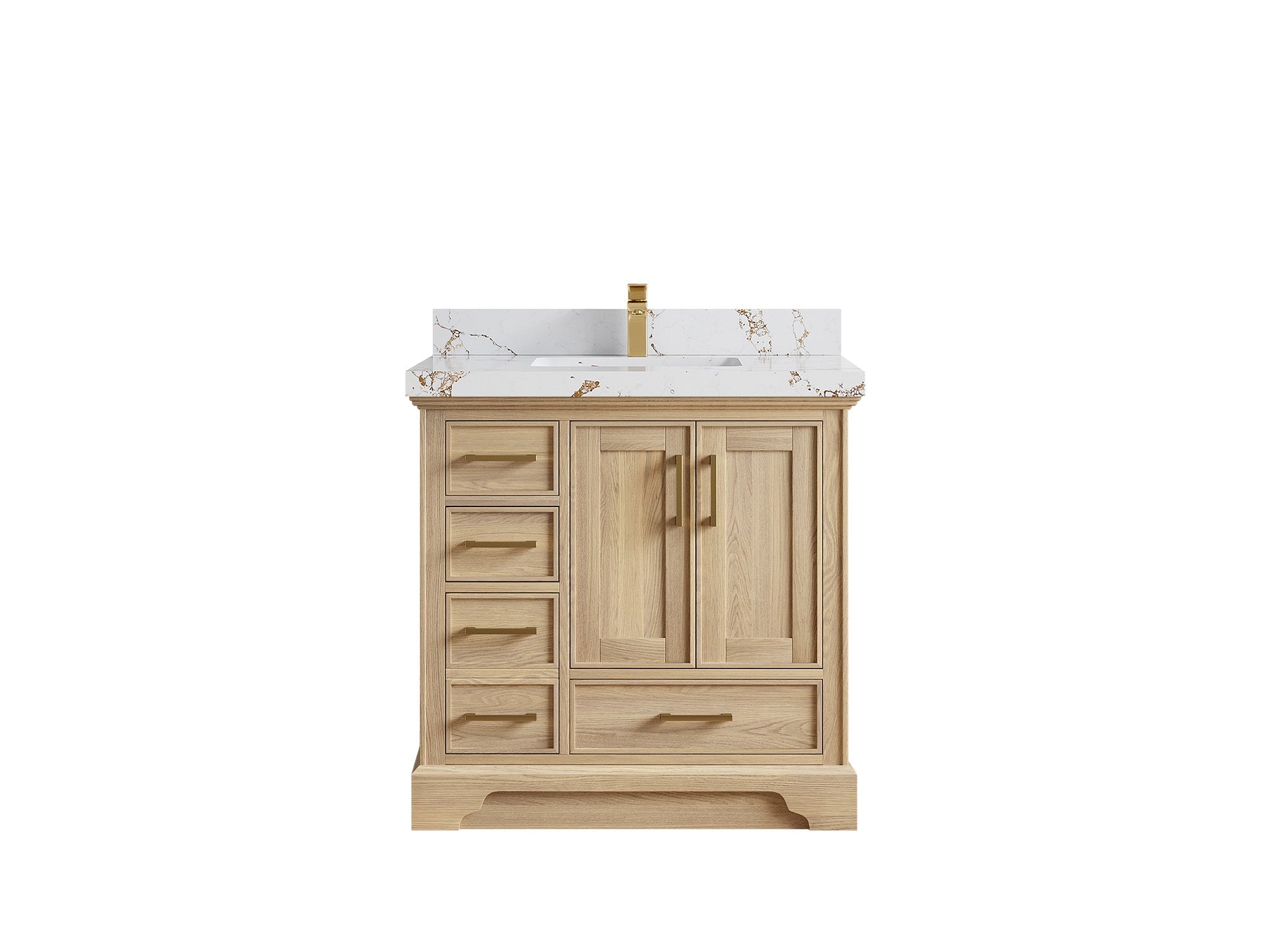 Charlotte White Oak 36 in. W x 22 in. D Center Sink Bathroom Vanity