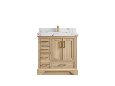 Charlotte White Oak 36 in. W x 22 in. D Center Sink Bathroom Vanity