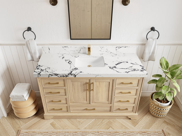 Charlotte White Oak 60 in. W x 22 in. D Single Sink Bathroom Vanity - photo 46