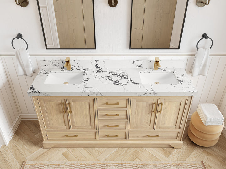 Charlotte White Oak 72 in. W x 22 in. D Double Sink Bathroom Vanity - photo 44