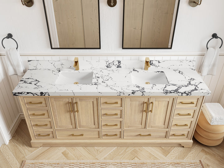 Charlotte White Oak 84 in. W x 22 in. D Double Sink Bathroom Vanity - photo 46