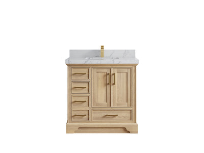 Charlotte White Oak 36 in. W x 22 in. D Center Sink Bathroom Vanity