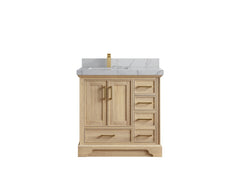 Charlotte White Oak 36 in. W x 22 in. D Left Offset Sink Bathroom Vanity - photo 23