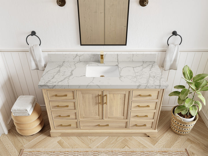 Charlotte White Oak 60 in. W x 22 in. D Single Sink Bathroom Vanity - photo 48