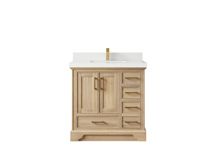 Charlotte White Oak 36 in. W x 22 in. D Center Sink Bathroom Vanity - photo 45