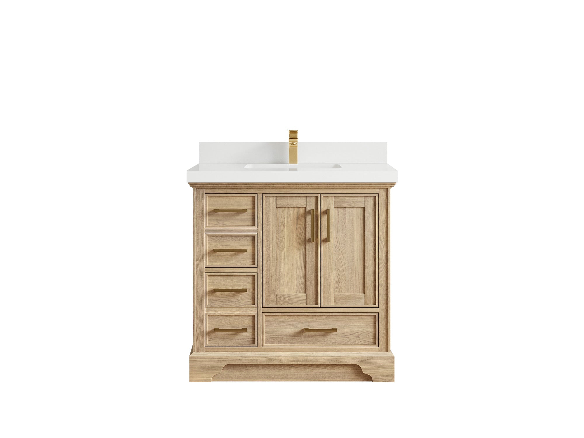 Charlotte White Oak 36 in. W x 22 in. D Center Sink Bathroom Vanity