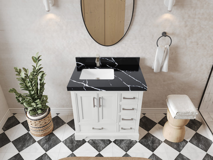 Charlotte 36 in. W x 22 in. D Left Offset Sink Bathroom Vanity - photo 30