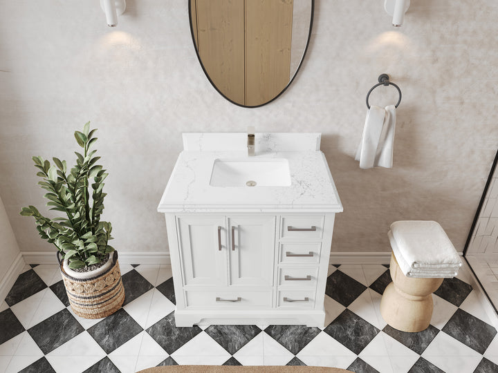 Charlotte 36 in. W x 22 in. D Center Sink Bathroom Vanity - photo 9