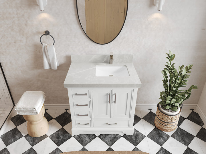 Charlotte 36 in. W x 22 in. D Right Offset Sink Bathroom Vanity - photo 24