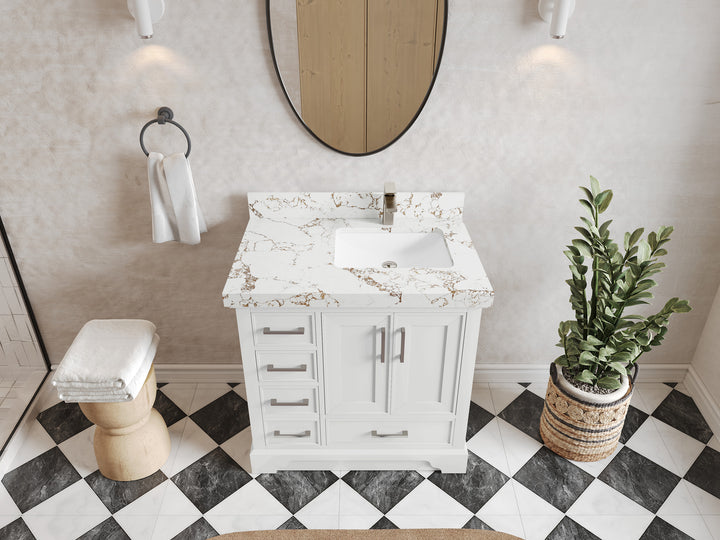 Charlotte 36 in. W x 22 in. D Right Offset Sink Bathroom Vanity - photo 40