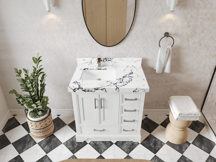 Charlotte 36 in. W x 22 in. D Left Offset Sink Bathroom Vanity - photo 42