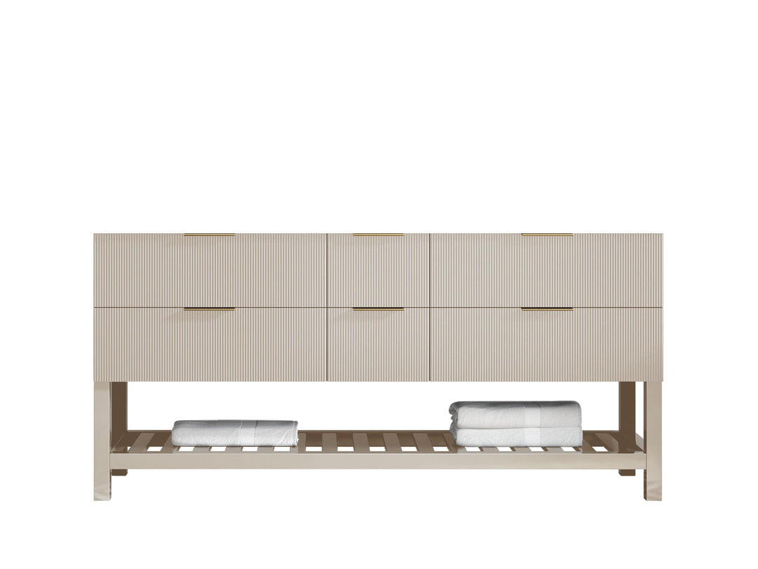 Catalina 72 in. W x 22 in. D Double Sink Bathroom Vanity in Fine Grain with Countertop - Cabinet Only