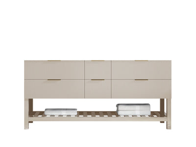 Catalina 72 in. W x 22 in. D Double Sink Bathroom Vanity in Fine Grain with Countertop - Cabinet Only